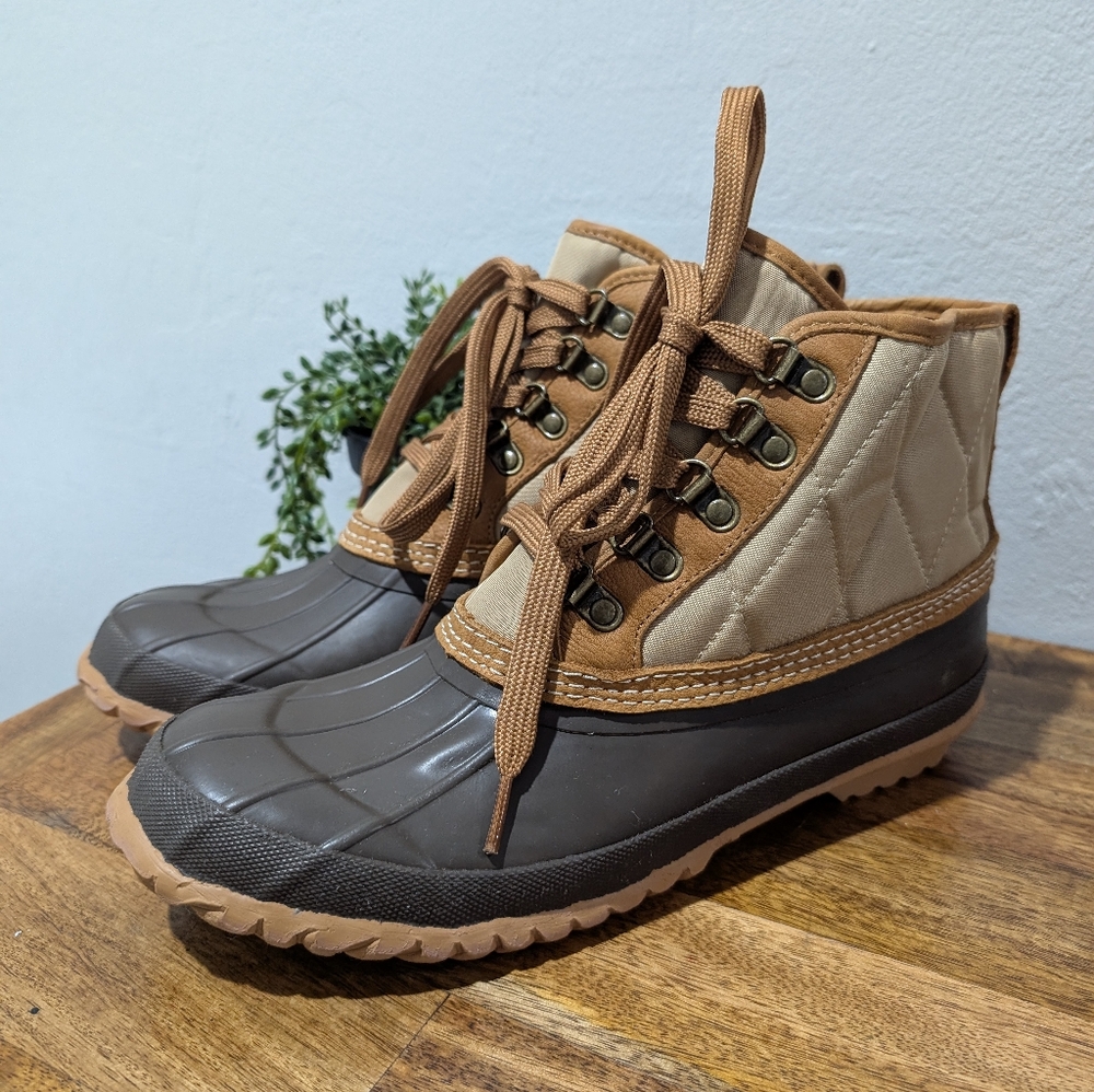 J.crew Heritage duck boots in quilted nylon mens size 9